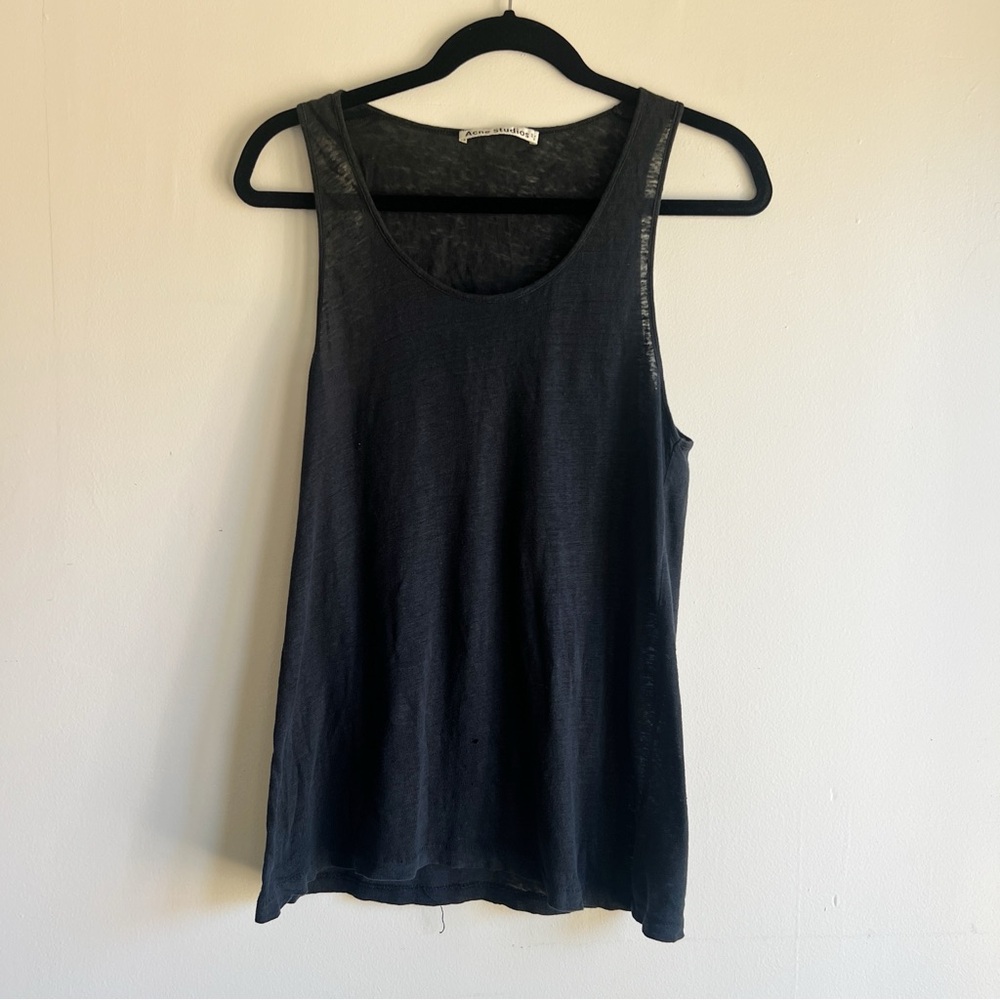 Black Linen Tank